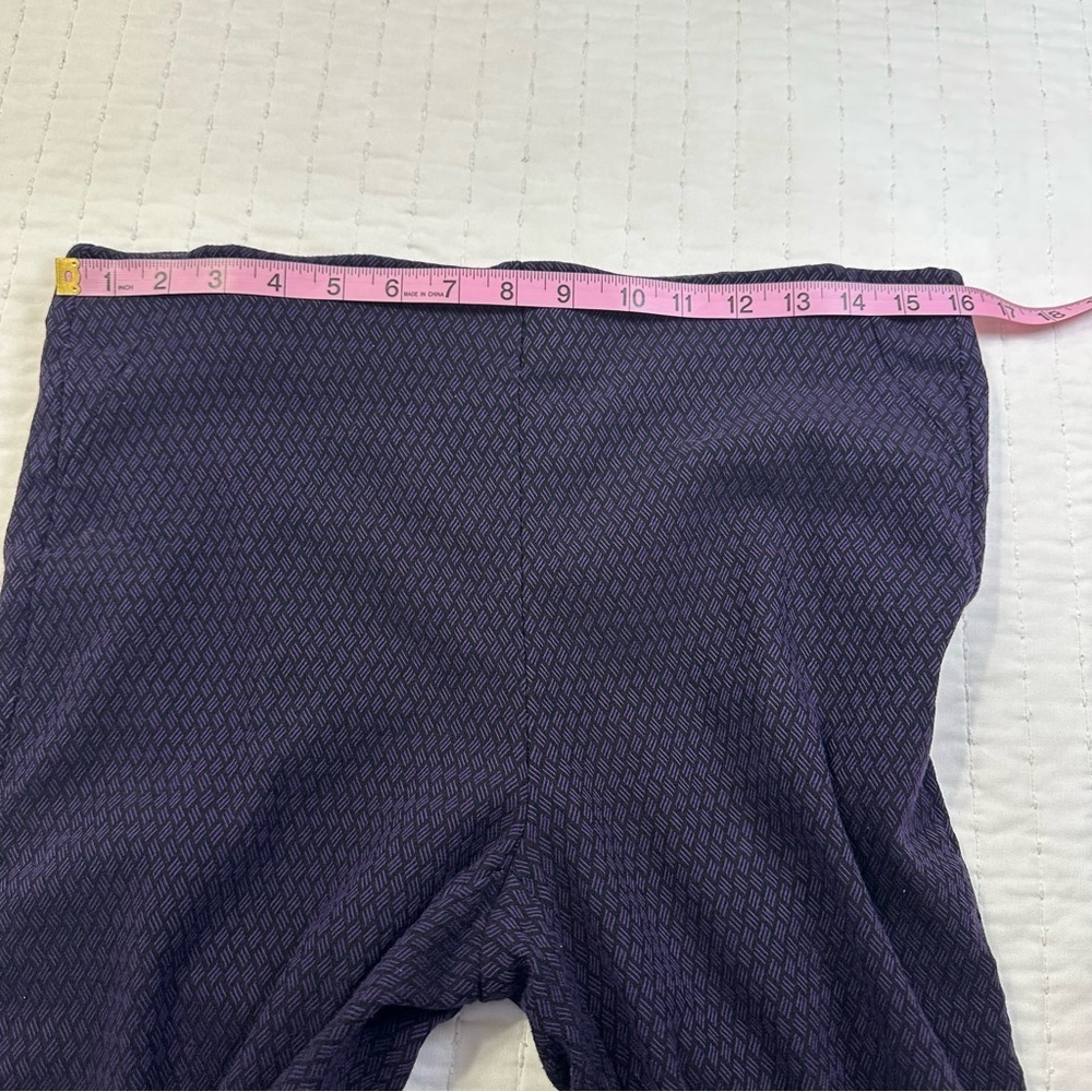 Chico's Pull On Ankle Pants Elastic Waist Purple and black Texture - Picture 6 of 14